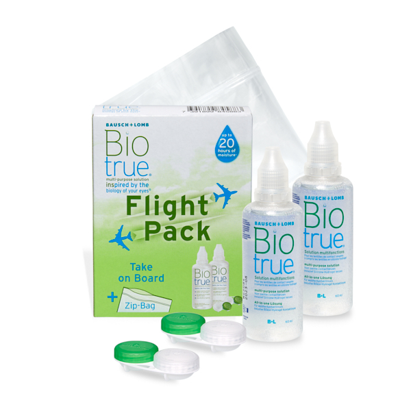produit lentille Biotrue Flight Pack 2x60ml