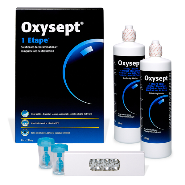 produit lentille Oxysept 1 Step 2x300ml + 60c