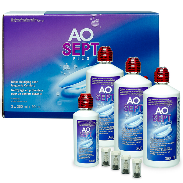 produit lentille Aosept Plus 3x360ml + 90ml