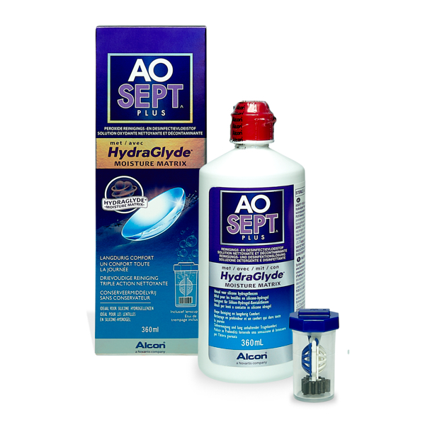 produit lentille Aosept Plus HydraGlyde 360ml